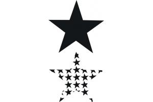 stencil Schablone Sterne im  Stern inkl. Negativ gr.Stern